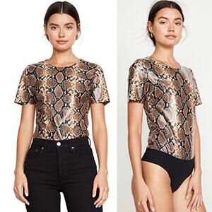 Commando Faux Leather Snakeskin Embossed Bodysuit